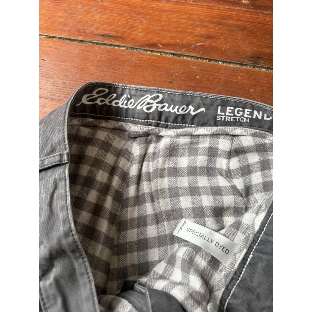 Eddie Bauer‎ Lined Pants Womens 4 Gray Boyfriend Relaxed Legend Wash Chino